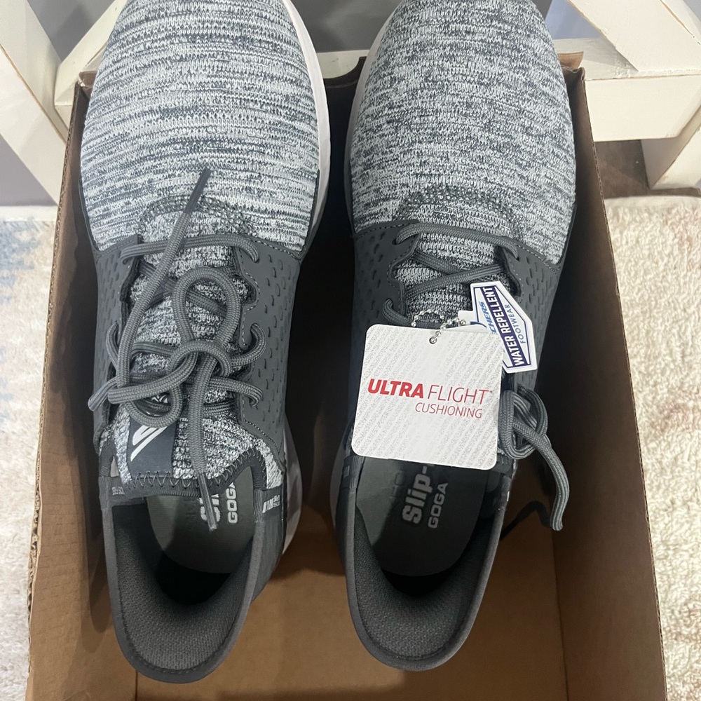 Skechers Gray Skechers lace-up shoes.